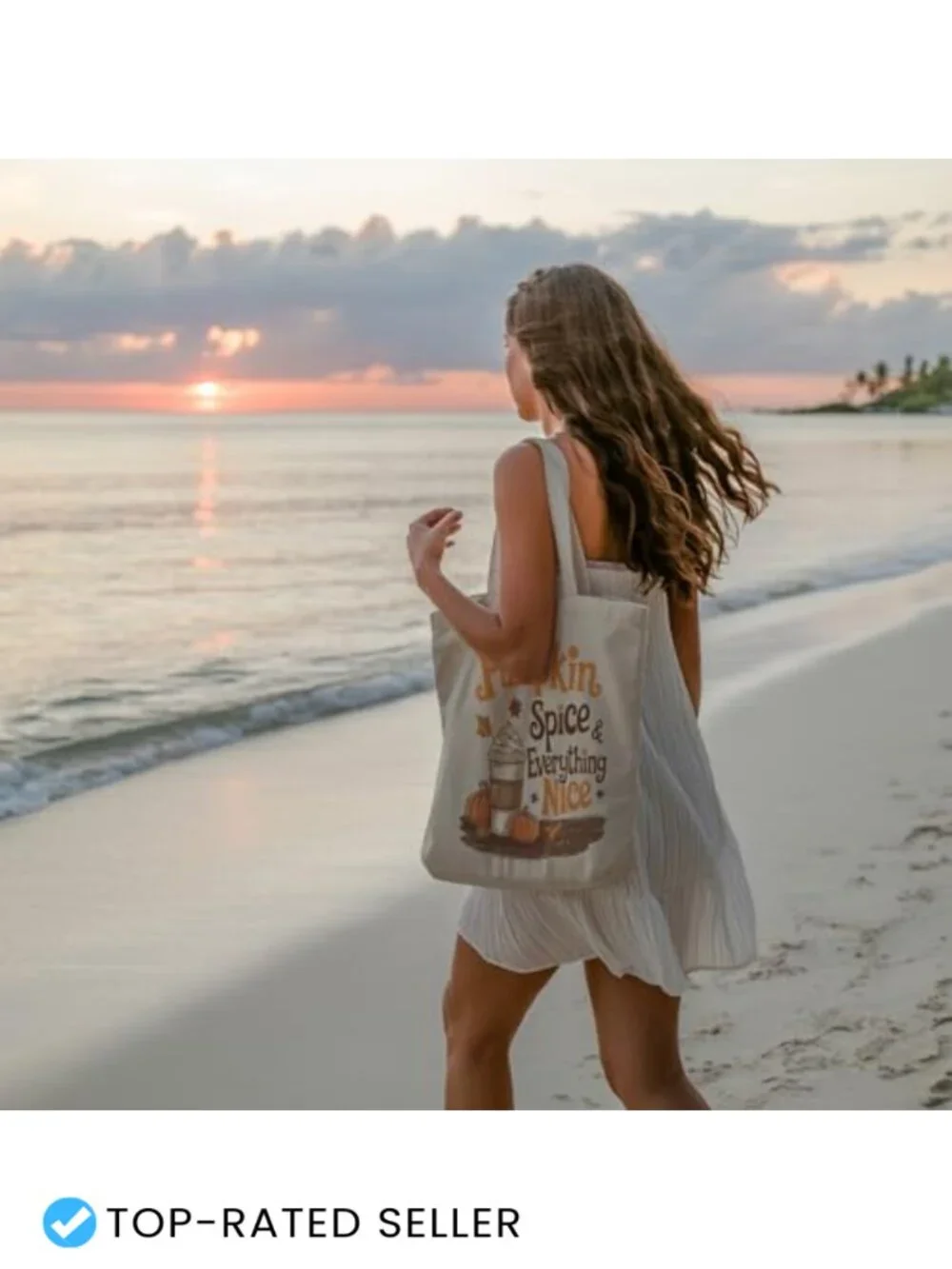Canvas Tote Bag with Inner Pocket for Women Fall